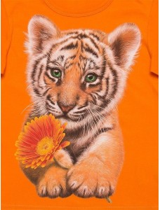 Футболка Тигр с цветочком